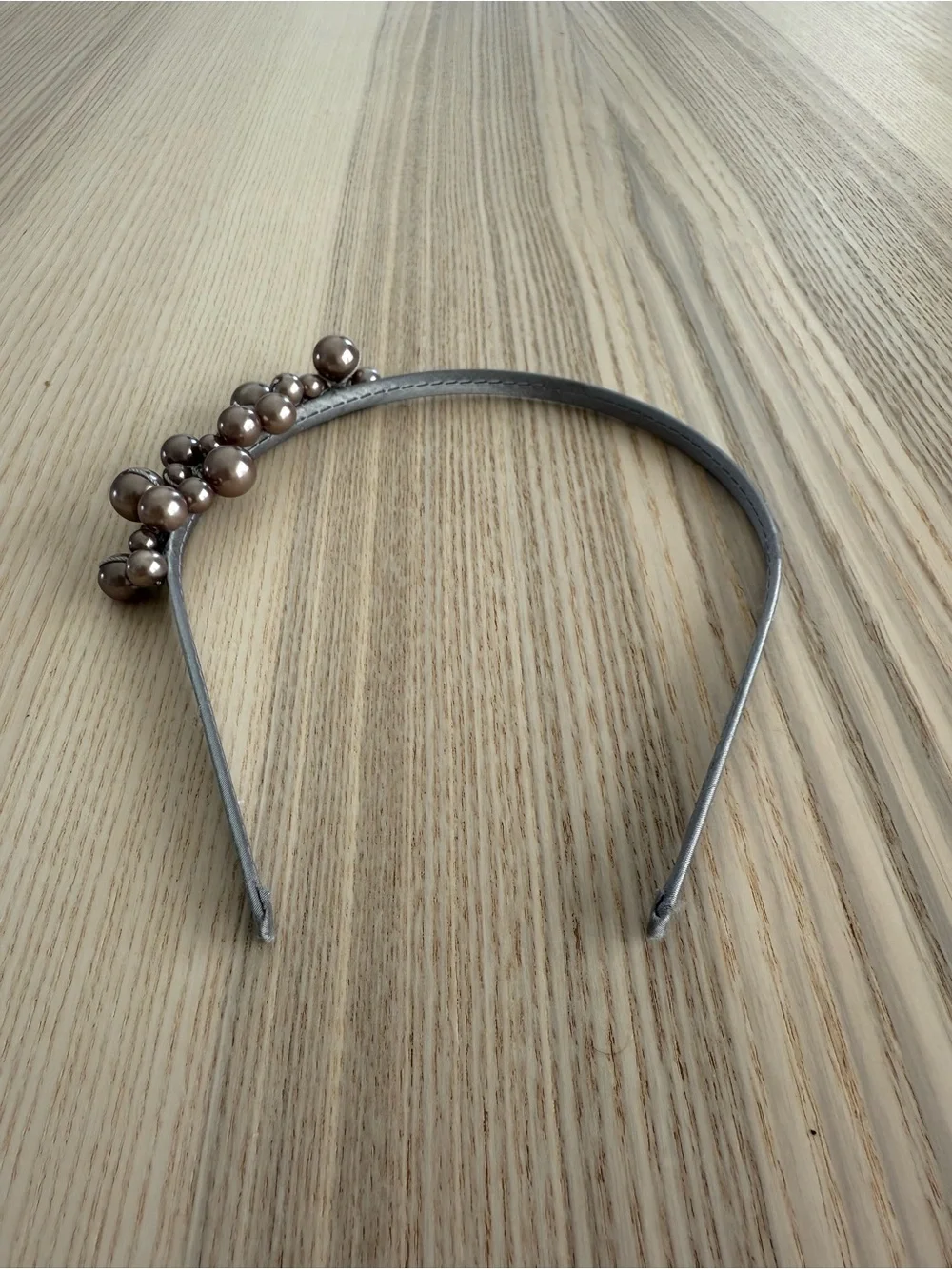 Pearl Cluster Metallic Dusty Lavender Headband